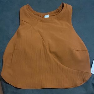 Lululemon ribbed long line yoga bra, 10, butternut brown